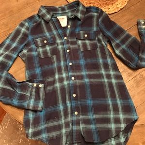Blue button down flannel